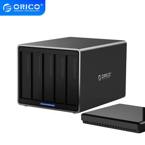 ORICO-estación de acoplamiento para disco duro, estación de almacenamiento de disco duro HDD serie 5, SATA a USB 3,0, caja de disco duro externo, compatible con 80TB (5x16TB) ► Foto 1/6