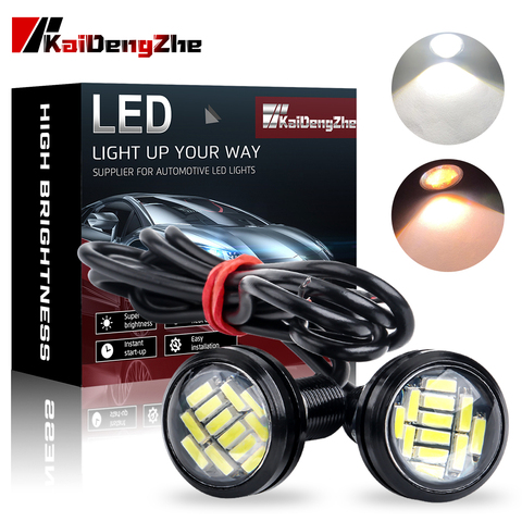 2 uds. De luces LED de ojo de águila de 12V, 12SMD, 23MM, luces diurnas automáticas para automóviles, tornillo de luz de señal de la lámpara, Bombilla, accesorios para coche ► Foto 1/6