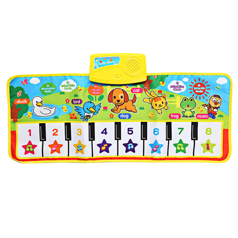 OCDAY-alfombra Musical de Piano para bebé, 71X28cm, inglés, Alfombra de juego para bebé, manta, juguetes electrónicos educativos para bebé, regalo ► Foto 1/6