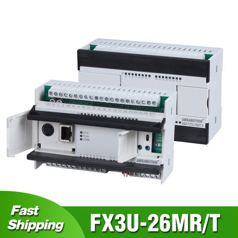 AMSAMOTION PLC reemplazar Mitsubishi PLC FX3U-26MR/T FX3U-48MR analógico Placa de controlador con puerto Ethernet controlador programable ► Foto 1/6