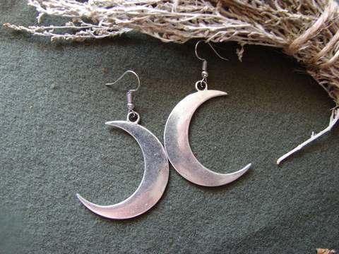 Pendientes de luna creciente, joyas góticas místicas, bruja Lunar, celta, wiccano, Pagano, luna, fase Lunar, diosa witchy, regalo para mujer ► Foto 1/5