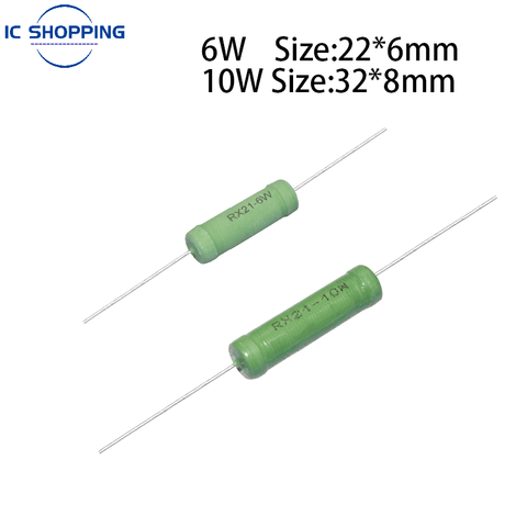 10 Uds RX21 5W 6W 10W alambre herida de resistencia 5% 0,1 ~ 33K 3 4,7 10 22 27 47, 100, 120, 180, 200, 220, 270 330R 360, 510 1K 10K 12K 15K ohn ► Foto 1/4