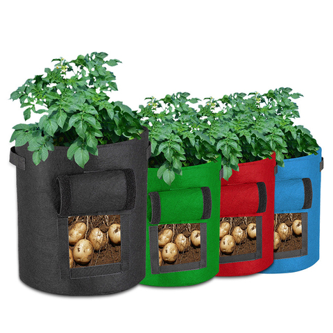 Bolsas para cultivo de plantas, maceta para cultivo de patatas, invernadero, verduras, hidratante, Vertical ► Foto 1/6