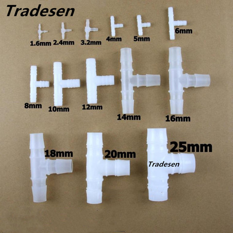 5 unids/lote tradesen PE /PP de calidad alimentaria T-tipo T conector de manguera divisores de igual diámetro Gladhand para 4-25mm manguera tubo de silicona ► Foto 1/3