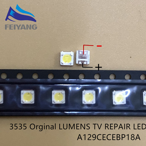 200 piezas lúmenes LED Luz 1 W 3 V 3535, 3537 blanco retroiluminación de la pantalla LCD para TV aplicación A129CECEBP18A-2092 4 JIAO ► Foto 1/1