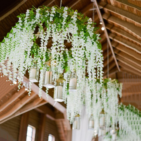 190cm plantas artificiales flores de Wisteria guirnalda de Viña colgando de  la pared decoración hogar falso follaje de la boda arco decoración flores  Ivy - Historial de precios y revisión | Vendedor