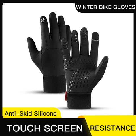 Guantes de Ciclismo de dedo completo para hombre y mujer, plantilla de Gel antideslizante, transpirables, para ciclismo de montaña o carretera, a prueba de golpes ► Foto 1/6