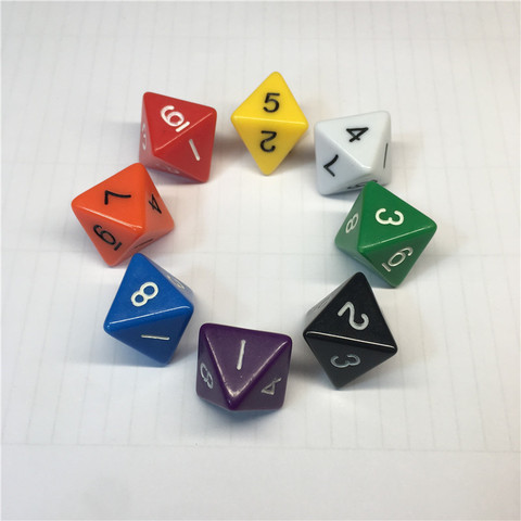 8 piezas de 8 lados D8 Digital dados 8 lados con el número 1 2 3 4 5 6 7 8 para gracioso RPG tablero de mesa juego de dados para juegos ► Foto 1/6