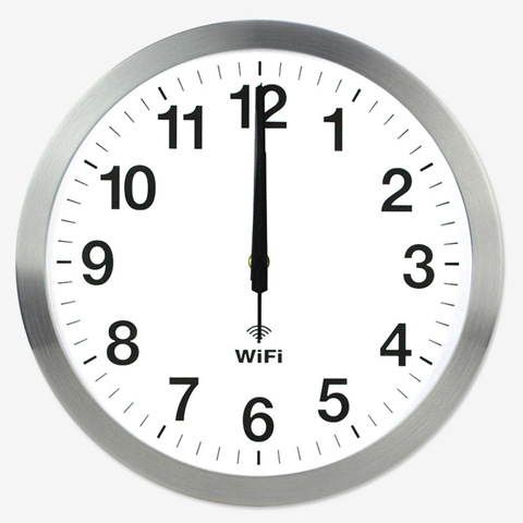 Elegante WIFI inteligente automático sincronización de tiempo de reloj de la red mudo Reloj de pared moderno minimalista sala de Casa reloj ► Foto 1/5