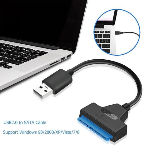 Adaptador de Cable USB 2,0 a SATA de 22 Pines, núcleo de Cable de cobre y convertidor de ABS para disco duro de 2,5 pulgadas Compatible con MAC OS 9.XA ► Foto 1/1