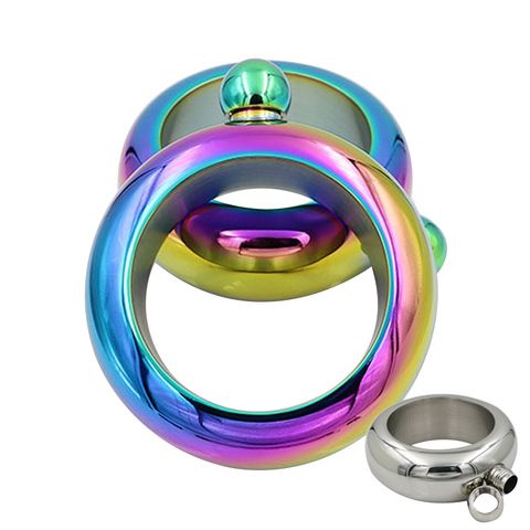 Jarra con forma de brazalete, termo portátil redondo, embudo, brazalete, botella de vino, whisky, Vodka, Alcohol, pulsera del Drinkware, regalo de joyería, 3,5 OZ ► Foto 1/6