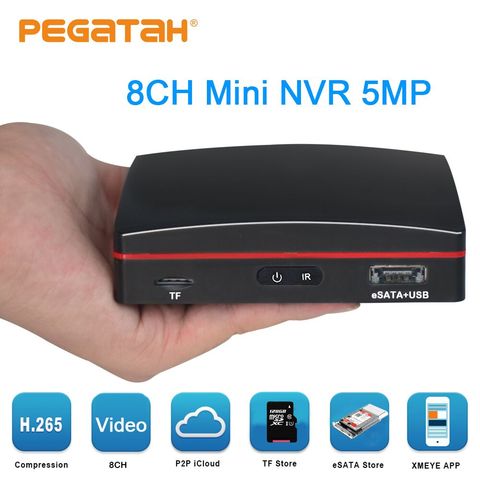 Grabadora de vídeo de red de 5MP, 8 canales, 16 canales, MINI NVR, H.265, para cámara IP CCTV, compatible con P2P, eSATA, ranura TF, Control remoto con ratón USB ► Foto 1/1