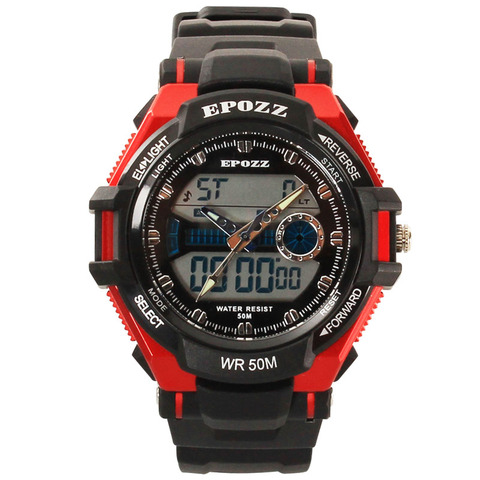 EPOZZ-reloj deportivo Digital para hombre, cronógrafo con correa de goma de estilo G, resistente al agua y a los golpes, con alarma y esfera grande, masculino, 1306 ► Foto 1/6