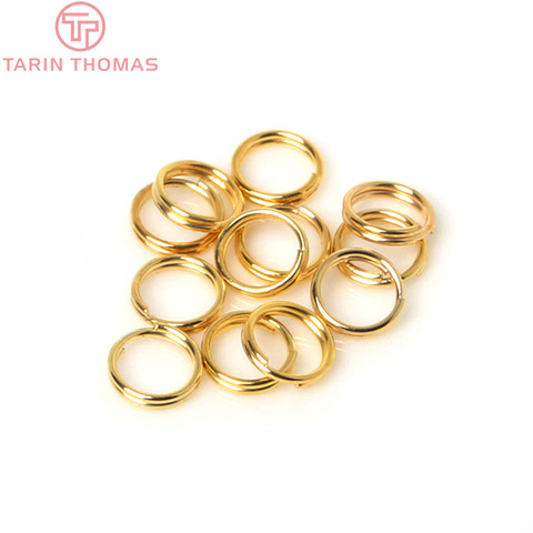 Anillos de doble bucle de Latón chapado en oro de 24K, accesorios de joyería de calidad, 6MM x 100 MM, 0,5 Uds. ► Foto 1/2