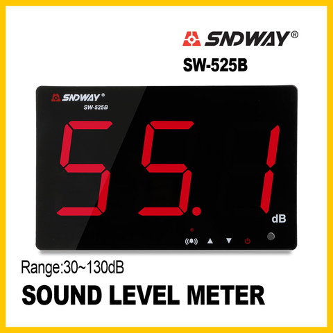 SNDWAY-pantalla grande de 30 ~ 130db, tipo colgante, probadores de monitoreo de ruido, Medidor de nivel de sonido Digital, medidor de ruido, SW-525B de medición ► Foto 1/6