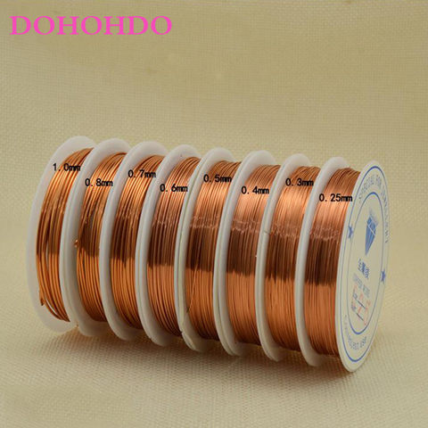 40m 0,25/0,3/0,4/0,5/0,6/0,8/1,0mm alambre de cobre dorado Metal plateado cuentas de hilo para hacer joyería DIY ► Foto 1/6