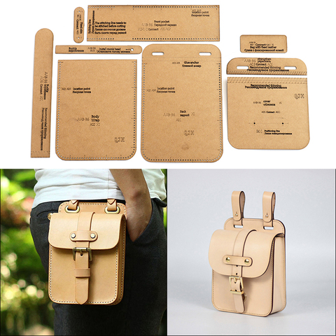 1Set Kraft DIY Plantilla de papel nueva multifunción cintura bolsa de almacenamiento de la bolsa de cuero de patrón para manualidades plantilla DIY patrón de costura 13cm * 20cm ► Foto 1/6