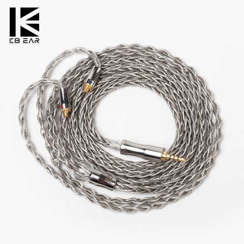 KBEAR-conector de grafeno de 8 núcleos, cobre y cristal chapado con Cable plateado con conector MMCX/2PIN para BLON BL03 KBEAR KB04 ► Foto 1/6