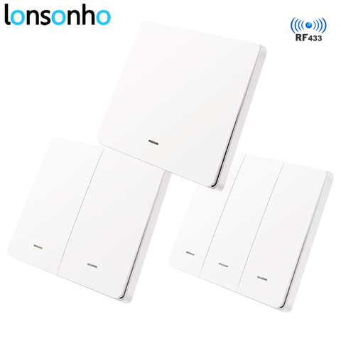 Lonsonho-etiqueta para interruptor de luz RF 433, Control remoto inalámbrico, botón pulsador europeo, interruptores de pared, Compatible con interruptor RF ► Foto 1/5