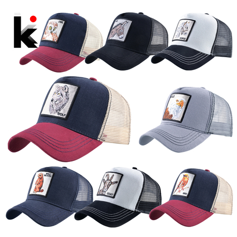 Gorras con Cierre trasero para hombre y mujer, gorra de béisbol transpirable, ropa informal de moda con bordado de Lobo, camionero, gorros de Hip Hop Unisex ► Foto 1/6