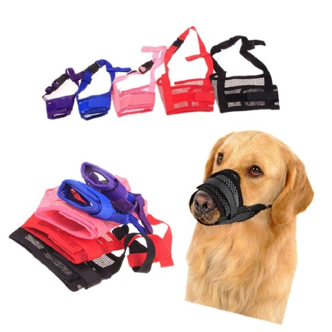 Unid 1 pieza de malla ajustable transpirable pequeño y grande boca de perro bozal Anti ladrido morder perro bozzles productos de entrenamiento accesorios para mascotas ► Foto 1/6