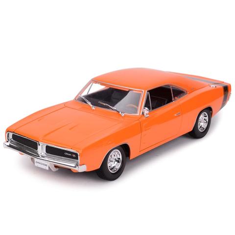 Coche deportivo Maisto 1:18 1969 Dodge Charger R/T naranja, vehículo estático fundido a presión, modelo de coche de juguete coleccionable ► Foto 1/2