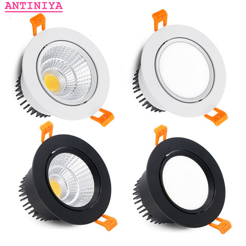 Luces LED empotradas regulables redondas, 4 tipos, 5w, 7w, 9w, 12w, 15w, 18w, COB, lámpara de punto para techo, AC110-220V ► Foto 1/6