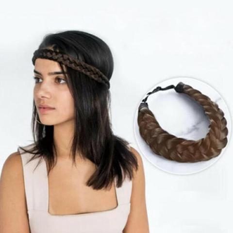 Diadema trenzada para niña y mujer, accesorios para el cabello con trenzas, diadema elástica ► Foto 1/6