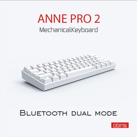 Anne Pro 2-Teclado mecánico portátil para juegos 60%, electrónica, inalámbrico, bluetooth, Gateron, color azul, marrón, desmontable, cable, mx ► Foto 1/6