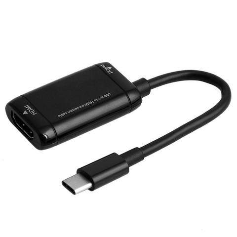 Adaptador USB-C tipo C a HDMI con función de puerto de alimentación convertidor USB 3,1 tipo C macho a hembra para tableta de teléfono MHL Android ► Foto 1/6