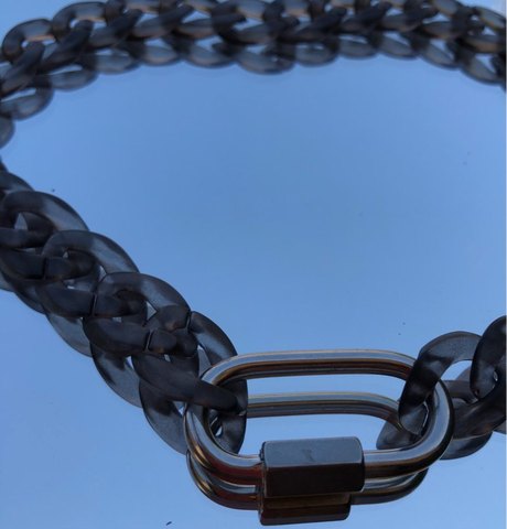 FishSheep-collar con colgante de cadena negra acrílica para hombre y mujer, cadena larga de Hip Hop con hebilla, joyería 2022 ► Foto 1/6