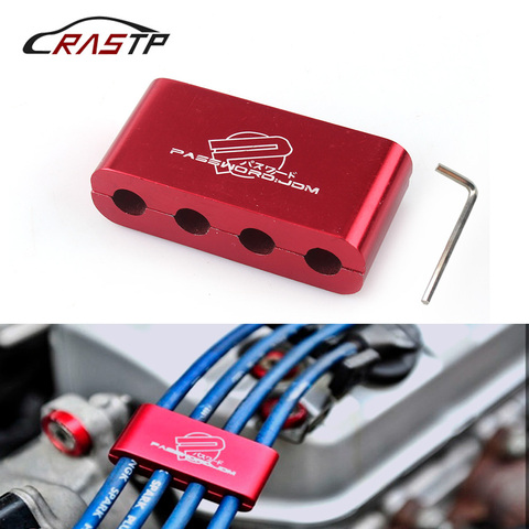 RASTP-separador de cables de bujías SPW, separador de cables de 4 agujeros, estilo JDM de alta calidad, azul, púrpura, plata, oro y rojo, RS3-HR006 ► Foto 1/6