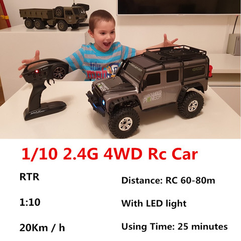 De 1/10 a 2,4G 4WD Rc coche grande Control Retro vehículo RC Off-Road 20 Km/h adultos coches RC de juguete regalo RTR modelo juguetes al aire libre ► Foto 1/6