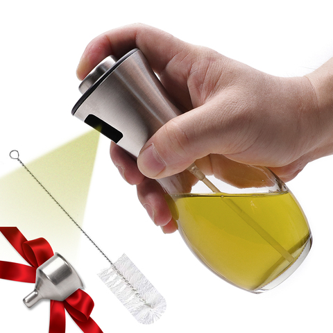 Dispensador de pulverizador de aceite de oliva para barbacoa, cocina y vinagre, botella de vidrio con a prueba de fugas, especias, gotas, tarros, condimentos, utensilios de cocina ► Foto 1/6