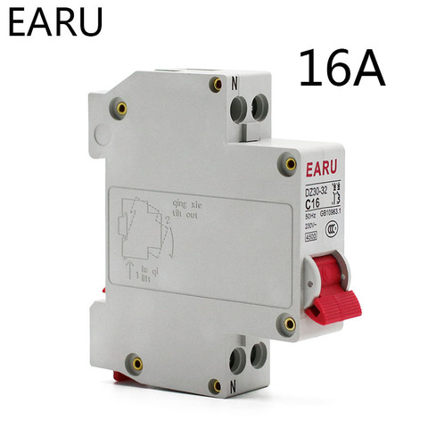 Interruptor de aire en miniatura para el hogar, Protector de circuito OEM 16A DZ30-32 DPN 1P + N Mini disyuntor MCB Din ► Foto 1/6