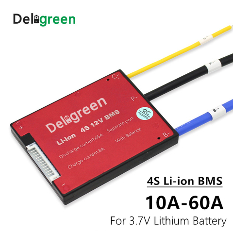 Placa de circuito de protección bms para LiFePO4, 12V, BMS, 4S, Li-ion, BMS, 10A, 15A, 20A, 30A, 40A, 50A, 60A, 17v, LiNCM con balance ► Foto 1/6