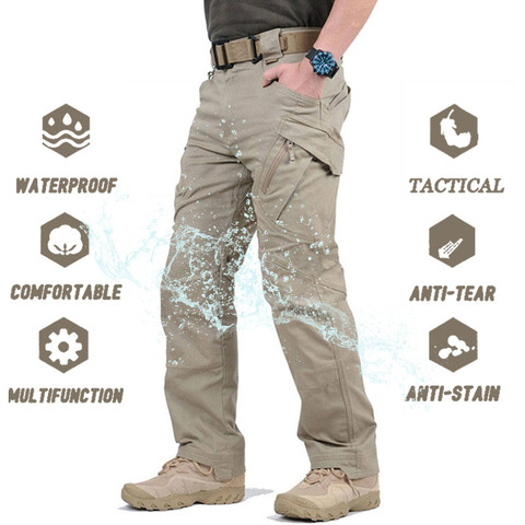 IX9 ciudad táctico impermeable pantalones hombres SWAT contra pantalones del Ejército de los hombres ocasionales pantalones de senderismo al aire libre pantalones de carga pantalones militares, ► Foto 1/6