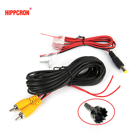 Hippcorn-Cable de cámara de marcha atrás para aparcamiento de Vista trasera de coche, Universal, 6M, compatible con Monitor Multimedia con Cable de alimentación ► Foto 1/4