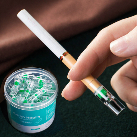 100 Uds desechables filtro para fumar tabaco cigarrillos reducir Filtro de alquitrán de limpieza contenedor accesorios para fumar ► Foto 1/6