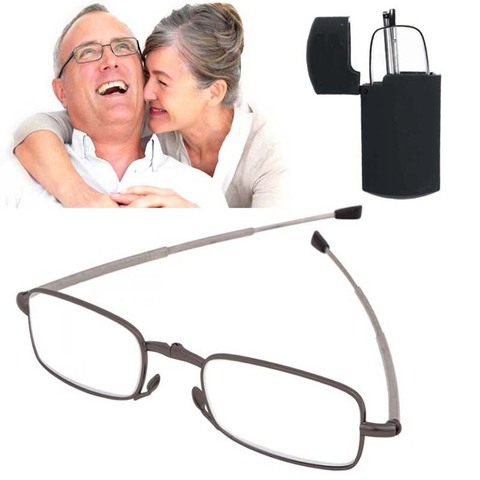 Gafas de lectura plegables Unisex para hombres y mujeres, Mini gafas de lectura delgadas portátiles, brazos de telescopio ajustables, PD62 +-1MM ► Foto 1/6