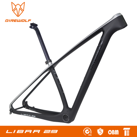 Direwolf-cuadro de bicicleta de montaña Cuadro De Carbono 29er, fibra dura XC T800, 29