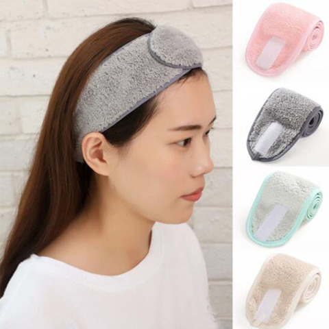 Diademas de maquillaje ajustables para mujer, turbante envolvente, lavado de cara, salón de baño, SPA, accesorios de Velcro, 1 ud. ► Foto 1/6