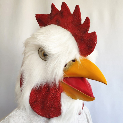 Mascarilla de látex 3D para adultos, máscara de Cosplay de Animal de felpa realista con cabeza de gallo ► Foto 1/4