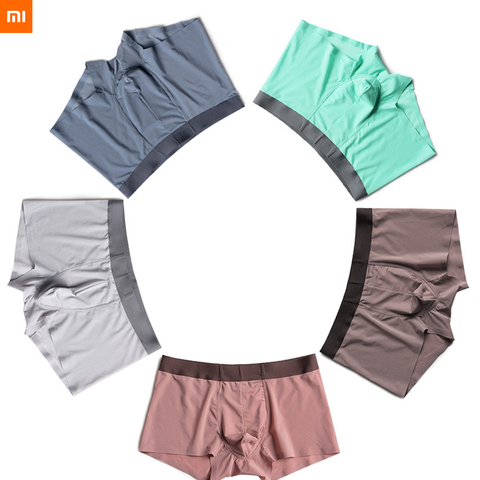 Xiaomi mijia-ropa interior de seda de hielo para hombre, calzoncillos transparentes finos de una pieza sin costuras, sensación de hielo, 6 colores, novedad ► Foto 1/6