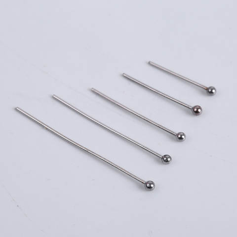 100 unids/lote pendientes de acero inoxidable accesorios bola alfileres de cabeza Diy hecho a mano pendientes de la joyería haciendo Headpins resultados ► Foto 1/6