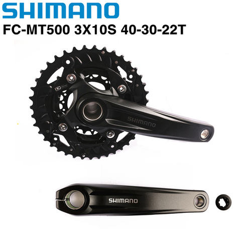 Shimano-platos y bielas para bicicleta de montaña, FC-MT500, 170mm, 175mm, 3x10s, 40-30-22T, 96/64 PCD, dos piezas ► Foto 1/6