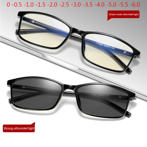 Gafas fotocromáticas para hombre y mujer, anteojos fotocromáticos con montura fina que cambian de Color, graduadas de 0 a 0,5-1,0-1,5-2,0-2,5-3,0 a 6,0 ► Foto 1/6