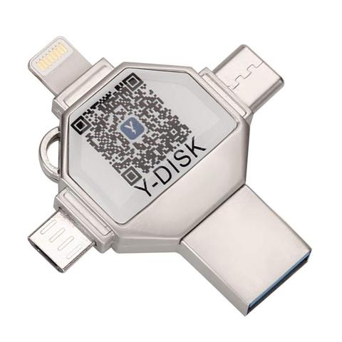 Unidad Flash Usb OTG 4 en 1 para iPhone, Pendrive de 32GB, memoria USB 3,0, almacenamiento externo para iOS/Android/Tipo C/dispositivo Windows ► Foto 1/5