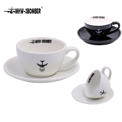 Juego de tazas de café de cerámica de alta calidad, 250/280ml, taza Simple de estilo europeo, capuchino, taza con adornos de flores, Latte para Barista ► Foto 1/6