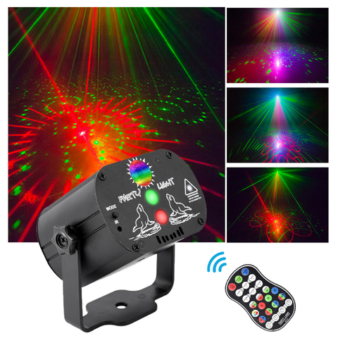 Proyector láser RGB para DJ, luz Led de discoteca con 60 patrones, Control de música, recargable por USB, luces de escenario de Navidad para fiesta en casa y cumpleaños ► Foto 1/6